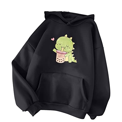 Ladies Hooded Sweatshirt Drawstring Hoodie Casual Long-Sleeves Printed Warm Blouse Top Sweatshirt Going Out Blouse Tops A-16 von Clode