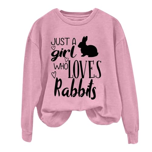 Pullover Tops for Women Easter Bunny Print Long Sleeve Sweatshirt Crewneck Holiday Casual Blouse Basic Tops von Clode