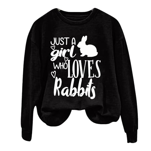 Pullover Tops for Women Easter Bunny Print Long Sleeve Sweatshirt Crewneck Holiday Casual Blouse Basic Tops von Clode