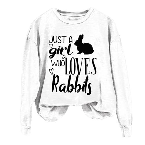 Pullover Tops for Women Easter Bunny Print Long Sleeve Sweatshirt Crewneck Holiday Casual Blouse Basic Tops von Clode