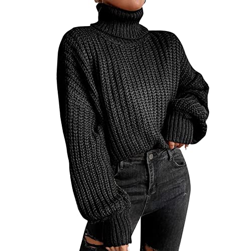 Turtleneck Sweater for Women Winter Fashion Oversized Knitted Turtleneck Nylon Cotton Plus Size Sweater Daliy Pullover Blouse Tops A-101 von Clode