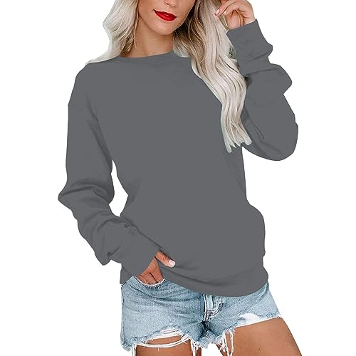 Women Pullover Sweater Casual Round Neck Sweatshirt Long Sleeve Top Cute Pullover Loose Version Pullover Sweater Basic Blouse Birthday Gifts A-42 von Clode