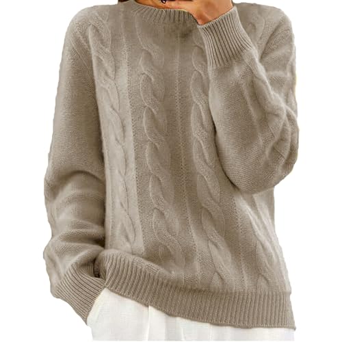 Women Sweater Crewneck Long Sleeve Knit Jumpers Solid Color Loose Fit Knitwear Fall Winter Casual Soft Pullover Tops A-105 von Clode