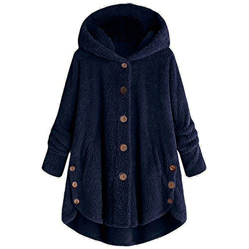 Women's Hoodie Coat Tail Tops Coat Sweater Pullover Fashion Hooded Button Loose Lightweight Outwear Coat Trendy Blouse A-126 von Clode