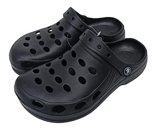 Clogs Herrenschuhe Gartenschuhe leicht Gummischuhe Sommerschuhe schwarz, dunkelblau 41 42 43 44 45 46 (Schwarz, Numeric_41) von Clogs