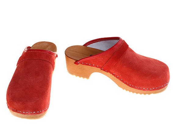 Wildleder Clogs Rot Wildleder Clogs Rot von Clogshop