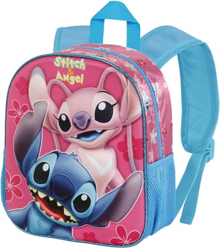 Clondo 3D Kindergartenrucksack für Kinder, Für Stitch und Angel Fan, Freizeitrucksack für Mädchen, Kindergarten, 31 cm, Reisen, Geschenk, Rucksack Clondo 3D Kindergartenrucksack für Kinder, Für Stitch und Angel Fan, Freizeitrucksack für Mädchen, Kindergarten, 31 cm, Reisen, Geschenk, Rucksack von Clondo