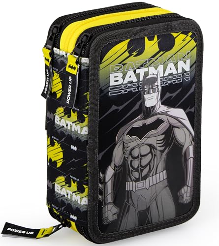 Clondo Federmäppchen Kinder, für Batman Fan, 3 Organisierte Fächer, Federtasche Junge Gefüllt, Mädchen & Jungen Schulmäppchen, 45 Teilen für die Schule Clondo Federmäppchen Kinder, für Batman Fan, 3 Organisierte Fächer, Federtasche Junge Gefüllt, Mädchen & Jungen Schulmäppchen, 45 Teilen für die Schule von Clondo
