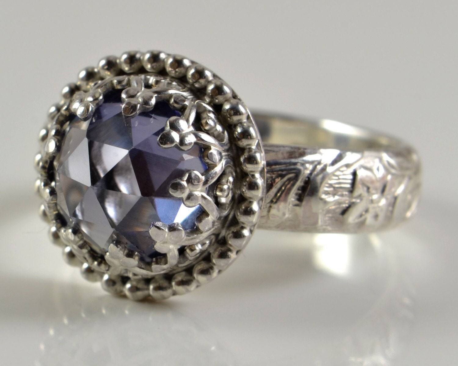 Labradorit Alexandrit Sterling Silber Ring Juni Geburtsstein, Jahrestag Statement von ClosParra