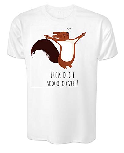 Close Up® - Fick Dich sooo viel Eichhörnchen T-Shirt | 100% Baumwolle | Unisex | weiß (M) von Close Up