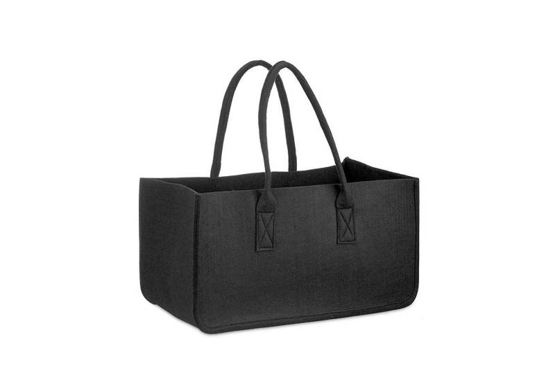 Close Up Freizeittasche Filztasche Kaminholz Schwarz Tragetasche, Felt Bag von Close Up