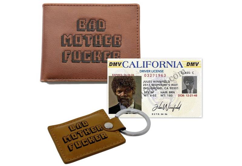 Close Up Geldbörse Pulp Fiction Bad Mother Fucker Set Börse & Anhänger & Schein von Close Up