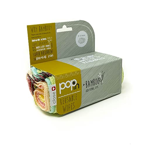 Close Pop-in Nachfüllpack mit 10 wiederverwendbaren Tüchern, bunt pastellfarben | perfekt für Babys Hände und Gesicht, saugfähig und weich von Close