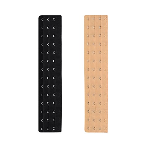 Closecret Damen BH Extender Packung mit 2 Stücken, Schwarz & Beige (14 hooks) von Closecret