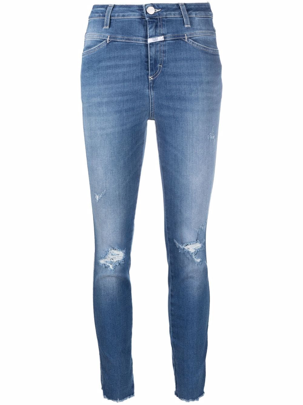 Closed Schmale Distressed-Jeans - Blau von Closed