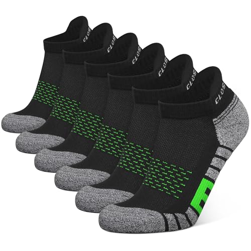 Closemate 6 Paar Sneaker Socken Herren Damen Gepolsterte Laufsocken Baumwolle Atmungsaktiv Sportsocken für Fitness im Freien (6Grün, Größe XL) von Closemate