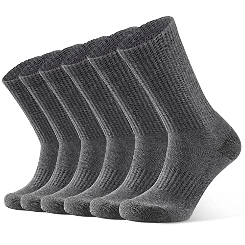 Closemate 6 Paar Socken Herren Damen Warme Dicke Wintersocken Arbeitssocken Thermo Trekkingsocken Baumwolle Atmungsaktives Sportsocken Tennissocken für Winter(6Grau, Größe L) von Closemate