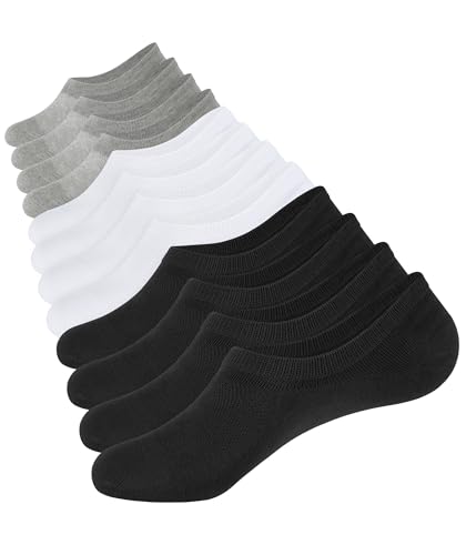 CLOSEMATE 6 Paar Sneaker Socken Herren & Damen Füßlinge Baumwolle Füsslinge Unsichtbare Socken Invisible No Show Socks für Sneaker Mokassins Loafer 2Schwarz 2Weiß 2Grau 43-46 L von CLOSEMATE