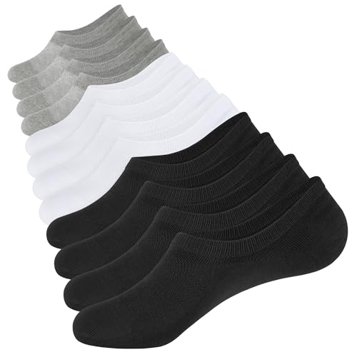 Closemate Füßlinge Socken Herren Kurze Socken Damen Füsslinge Unsichtbare Baumwolle Kurzsocken Invisible No Show Socken 6 Paar(2Schwarz2Weiß2Grau, Größe XL) von Closemate