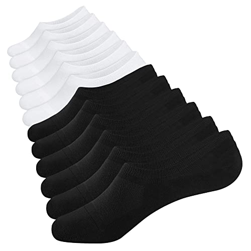 Closemate Füßlinge Socken Herren Kurze Socken Damen Füsslinge Unsichtbare Baumwolle Kurzsocken Invisible No Show Socken 6 Paar(3Schwarz3Weiß, Größe XL) von Closemate