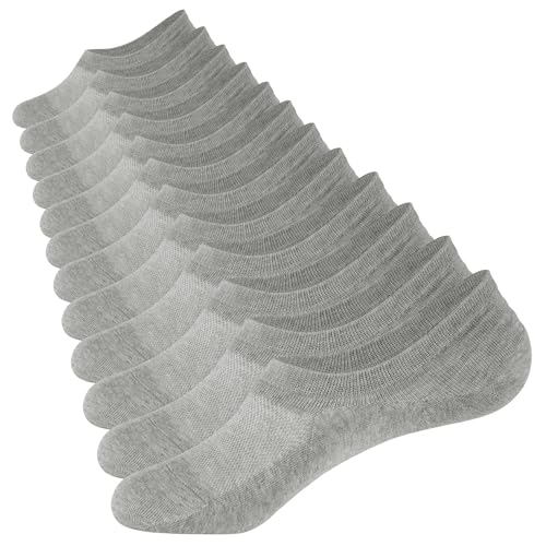 Closemate Füßlinge Socken Herren Kurze Socken Damen Füsslinge Unsichtbare Baumwolle Kurzsocken Invisible No Show Socken 6 Paar(6Grau, Größe L) von Closemate