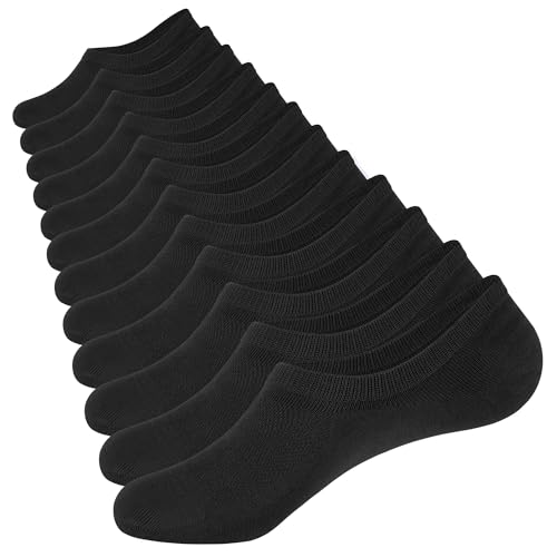 Closemate Füßlinge Socken Herren Kurze Socken Damen Füsslinge Unsichtbare Baumwolle Kurzsocken Invisible No Show Socken 6 Paar(6Schwarz, Größe S) von Closemate