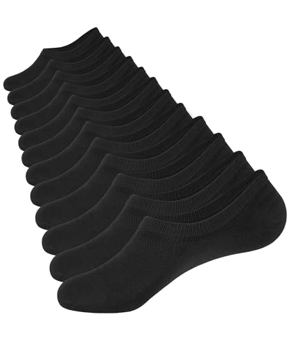 CLOSEMATE 6 Paar Sneaker Socken Herren & Damen Füßlinge Baumwolle Füsslinge Unsichtbare Socken Invisible No Show Socks für Sneaker Mokassins Loafer 6Schwarz 35-38 S von CLOSEMATE