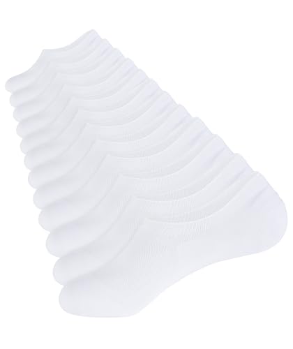 CLOSEMATE 6 Paar Sneaker Socken Herren & Damen Füßlinge Baumwolle Füsslinge Unsichtbare Socken Invisible No Show Socks für Sneaker Mokassins Loafer 6Weiß 47-50 XL von CLOSEMATE