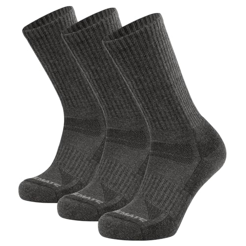 CLOSEMATE Merino Socken Herren Wollsocken 39-42 43-46 Wandersocken Warme Wintersocken Gepolstert Thermosocken Laufsocken Funktionssocken Für Wanderschuhe Trekkingschuhe Dunkelgrau Größe L von CLOSEMATE
