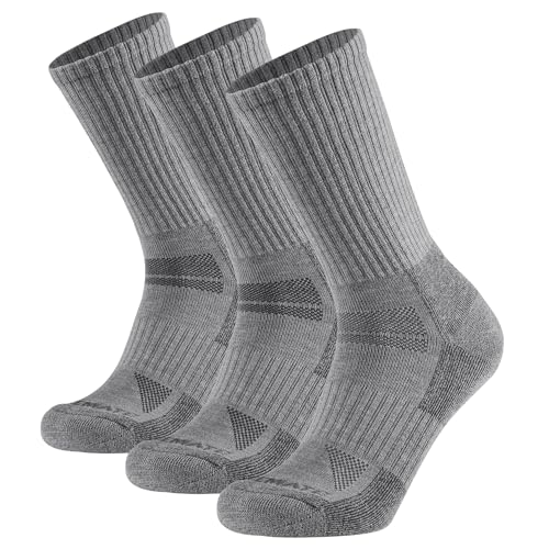 CLOSEMATE Merino Socken Herren Wollsocken 39-42 43-46 Wandersocken Warme Wintersocken Gepolstert Thermosocken Laufsocken Funktionssocken Für Wanderschuhe Trekkingschuhe Hellgrau Größe L von CLOSEMATE