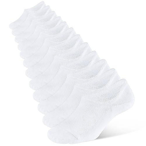 Closemate Sneaker Socken Herren Füßlinge 6 Paar Footies Unsichtbare Kurze No Show Socken (6Weiß, 38-43) von Closemate