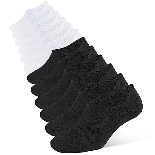 Closemate Sneaker Socken Herren Füßlinge 6 Paar Footies Unsichtbare Kurze No Show Socken (3Schwarz3Weiß, 44-48) von Closemate