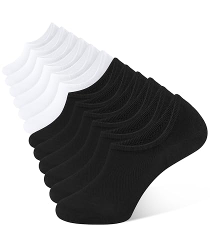 CLOSEMATE 6 Paar Füßlinge Damen Herren Sneakersocken 39-42 43-46 Baumwolle Füsslinge Unsichtbare Socken Invisible No Show Socks Sneaker Mokassins Loafer 3Schwarz 3Weiß L von CLOSEMATE