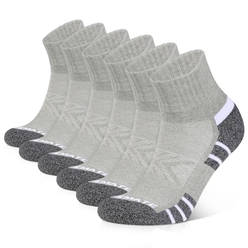 CLOSEMATE Sneaker Socken Herren Kurze Sportsocken Baumwollsocken Arbeitssocken Work Socken Halbsocken Laufsocken Men Quarter Running Socks 47-50 6Grau XL von CLOSEMATE