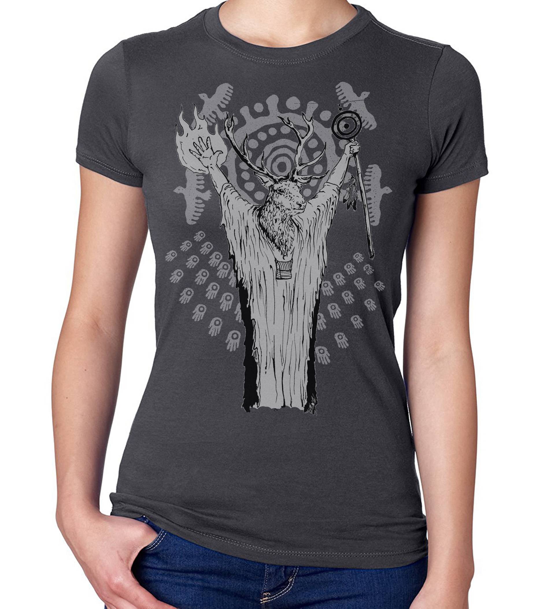 Hirsch Schamane T-Shirt Nature Magic Festival Fashion Hirsch Schamane T-Shirt Nature Magic Festival Fashion von ClosetOfMysteries