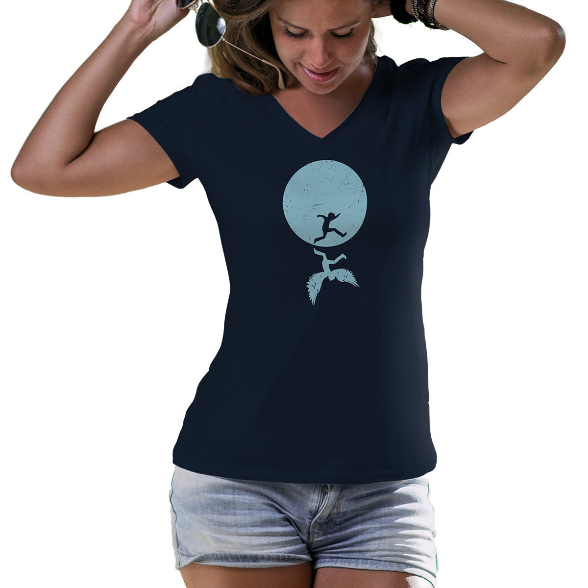 Ikarus T-Shirt Fallender Engel Mythologie, Handbedrucktes Baumwoll-T-Shirt von ClothMothTshirts