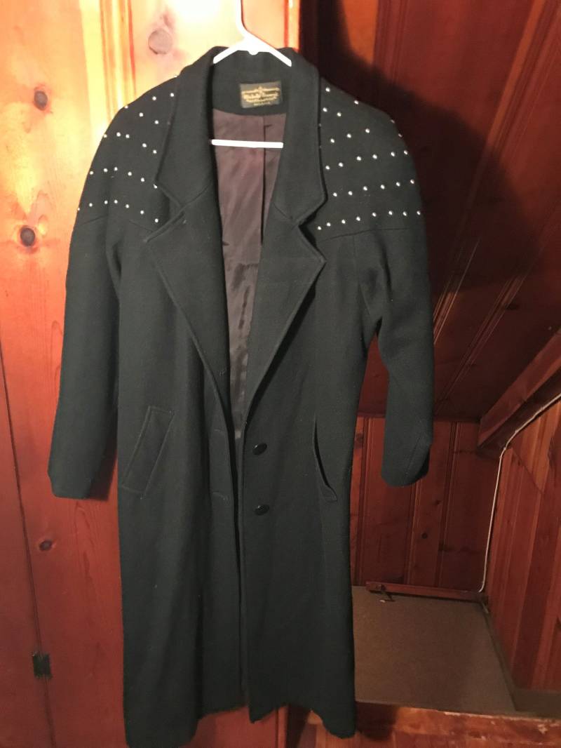 Damen Schwarz Wolle Besetzt Lange Wintermantel | Sz 10 Damen Schwarz Wolle Besetzt Lange Wintermantel | Sz 10 von Clothes4SaleByAndrea