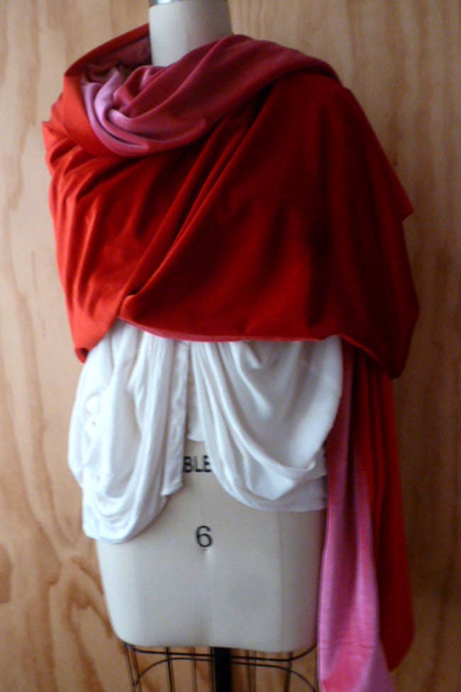 65 X 28 in Bild Rot Und Rosa 2 Ton Samtschal/Handgemachte Schöne Farben Hochzeiten Coverup Wraps Für Individuelle Farbe Von Cheryl Johnston von ClothingByCheryldine