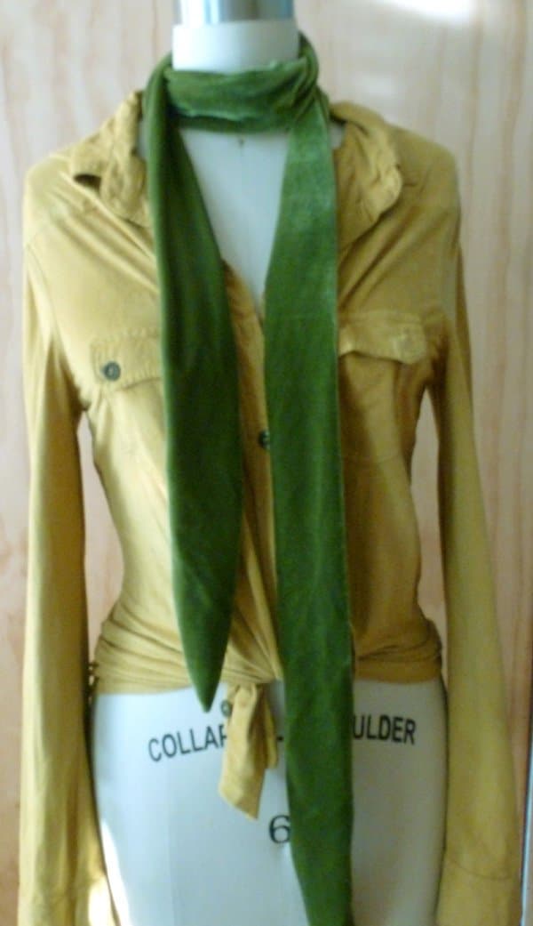 Olivgrüner Samtschal/58x2 1/2 Größenoptionen Verfügbar von ClothingByCheryldine