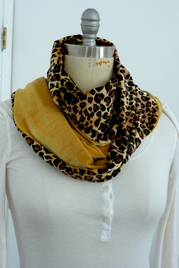 Senf Leopard Samt Schal/2Tone Größe 58 "x 9" in Bild 3 Größen Sind Dropdown-Box Verfügbar von ClothingByCheryldine