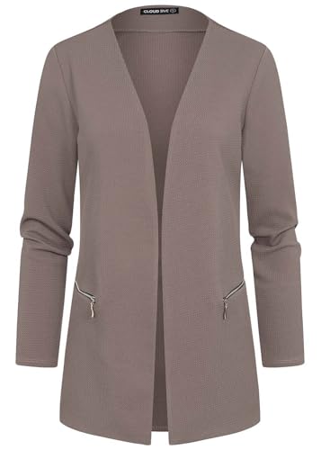 Cloud 5ive Damen Blazer Jacke mit 2-Zip-Pockets u. Strukturstoff von Cloud 5ive