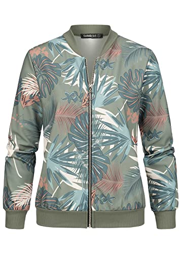 Cloud 5ive Damen Bomberjacke Blouson mit Tropical Print von Cloud 5ive