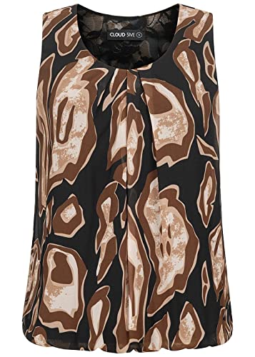 Cloud 5ive Damen Chiffon Top mit Spitzendetails und Print von Cloud 5ive