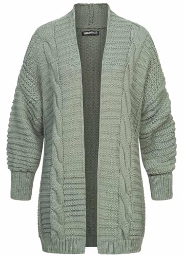 Cloud 5ive Damen Grobstrick Cardigan mit Zopfmuster von Cloud 5ive