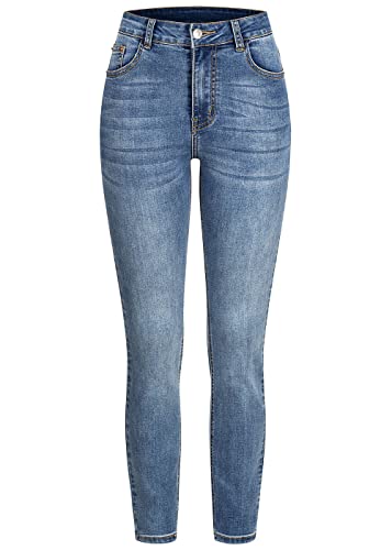 Cloud 5ive Damen High-Waist Skinny Jeans Hose 5-Pockets Denim blau von Cloud 5ive