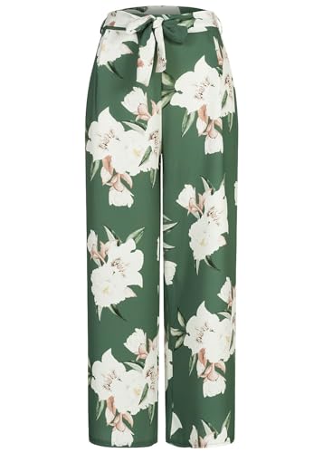 Cloud 5ive Damen Hose Sommerhose mit Bindegürtel und Blumen Print von Cloud 5ive