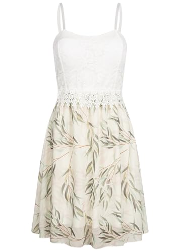 Cloud 5ive Damen Kleid Floral Print Dress mit Spitze und Verst. Träger von Cloud 5ive