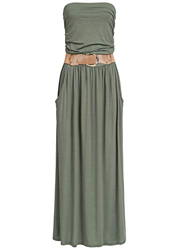 Cloud 5ive Damen Kleid Longform Bandeau Dress 2-Pockets Gürtel military grün Cloud 5ive Damen Kleid Longform Bandeau Dress 2-Pockets Gürtel military grün von Cloud 5ive
