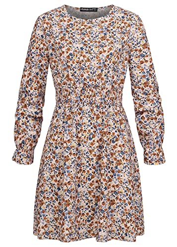 Cloud 5ive Damen Langarm Kleid mit Blumen Print von Cloud 5ive