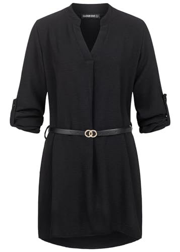 Cloud 5ive Damen Longform Musselin Turn-Up Shirt mit Gürtel Cloud 5ive Damen Longform Musselin Turn-Up Shirt mit Gürtel von Cloud 5ive